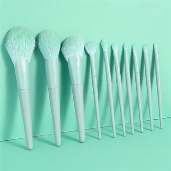 

10PCS Makeup Brushes Professional Natural Make Up Brushes Set Foundation Powder Contour Eyes Blending Beauty Cosmetic Brushes