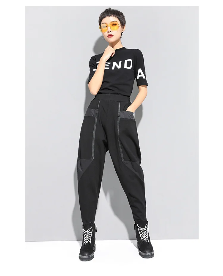 Высокое качество Harajuku Pantalones весна осень зима негабаритных шаровары повседневные свободные эластичные с высокой талией широкие брюки карандаш