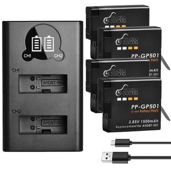 

4pcs 1500mAh Replacement Battery for GoPro Hero5 Hero6 Hero7 black Bateria Akku for GoPro hero 5 6 7 Hero5 AHDBT 501 Battery.