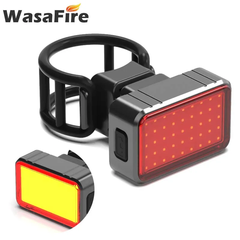WasaFire USB Перезаряжаемые велосипед задний светильник 4 режима езды на велосипеде езда Предупреждение Лампа COB светодиодный воспринимающий силу тяжести; Смарт тормозной фонарь светильник