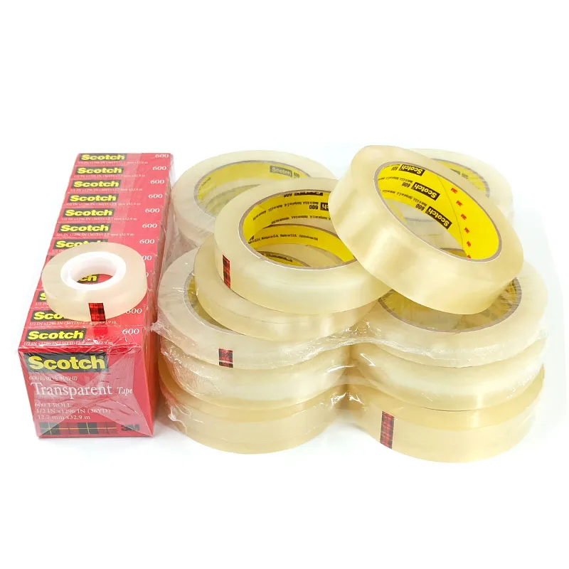 Scotch® Light Duty Packaging Tape 600 Clear High Clarity, 1in x 72 yd, 4  rolls per pack 9 packs per case Conveniently Packaged - The Binding Source