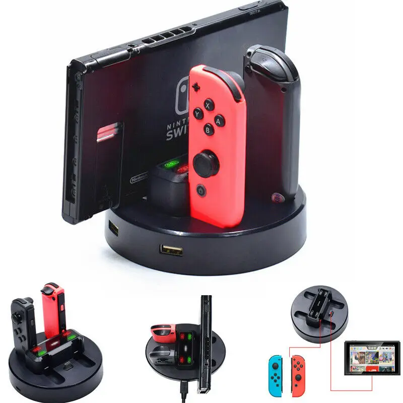 5 in1Charging Dock For Nintend Switch Controller LED Charger For Nintendo Switch Gamepad Charge Stand For