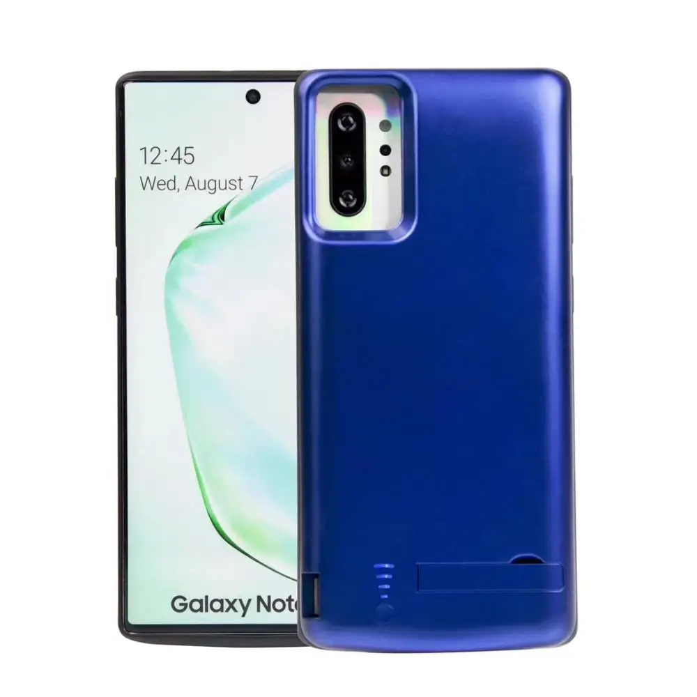 5000/6000 мАч зарядное устройство чехол для samsung Galaxy Note 10 Plus note 10 USB power Bank чехол Расширенный кронштейн для аккумулятора крышка - Цвет: Note 10 Plus-Blue