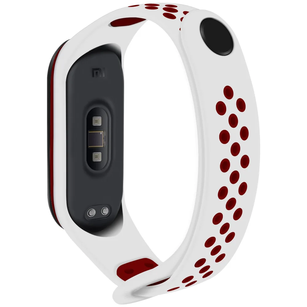 Силиконовый ремешок на запястье для Xiaomi mi Band 4 3 ремешок двойной цвет часы замена для mi band 3 4 Часы умные аксессуары
