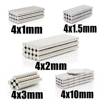 

100~500Pcs Mini Small N35 Round Magnet 4x1 4x1.5 4x2 4x3 4x10 Neodymium Magnet Permanent NdFeB Super Strong Powerful Magnets 4*2