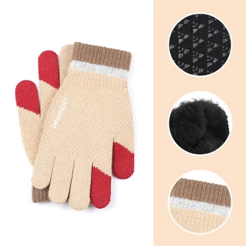 

Men Women Winter Knitted Gloves Touch Screen Thicken Warm Mitten Anti-slip Outdoor Sports Gloves