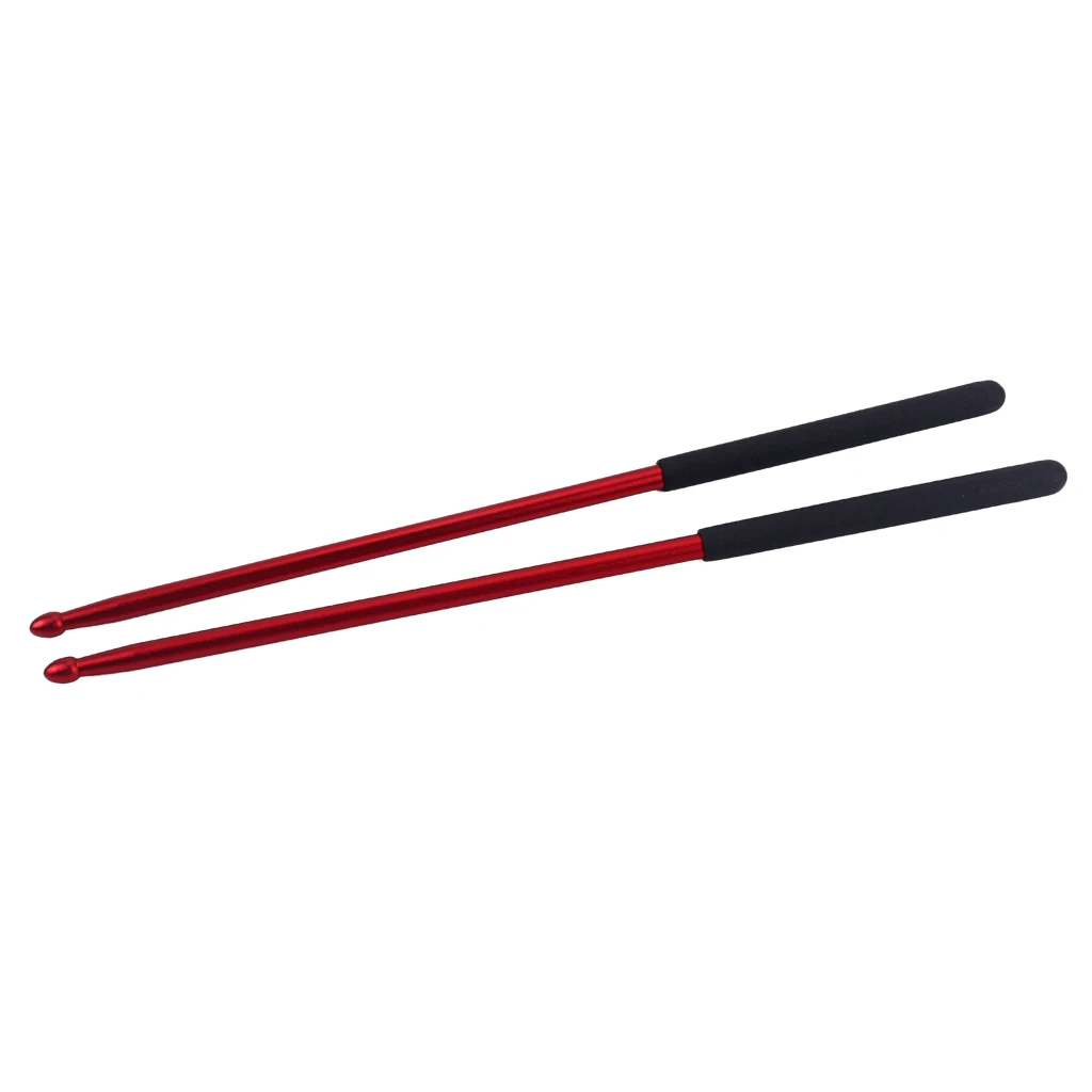 1 пара металлических барабанных палочек Mallets 5A 40,5 см для барабанщиков, красный