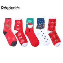 5 пар/компл. модные Для мужчин Для женщин теплые носки для зимы унисекс Повседневное Рождество без пятки средней высоты с принтом в стиле носки-тапочки harajuku skarpetki# g3
