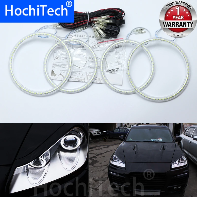 Для Porsche Cayenne 957 2007 2008 2009 ультра яркий SMD белый светодиодный ангельские глазки 2600LM 12V halo Кольцо Комплект дневной ходовой светильник