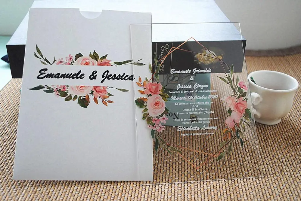 10 шт. акриловая Свадебная пригласительная карта Прозрачная Акриловая Карта с