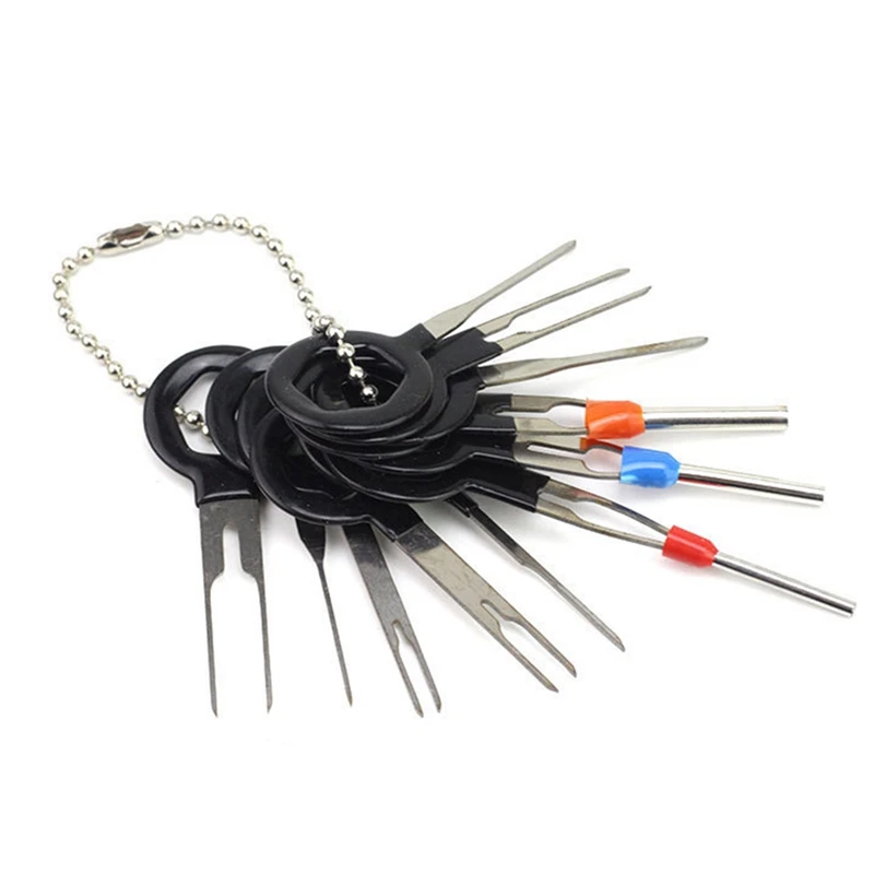 

11Pcs Automotive Plug Terminal Key Pin Car Electrical Wire Crimp Connector Extractor Kit Crimp Connector Extractor Release