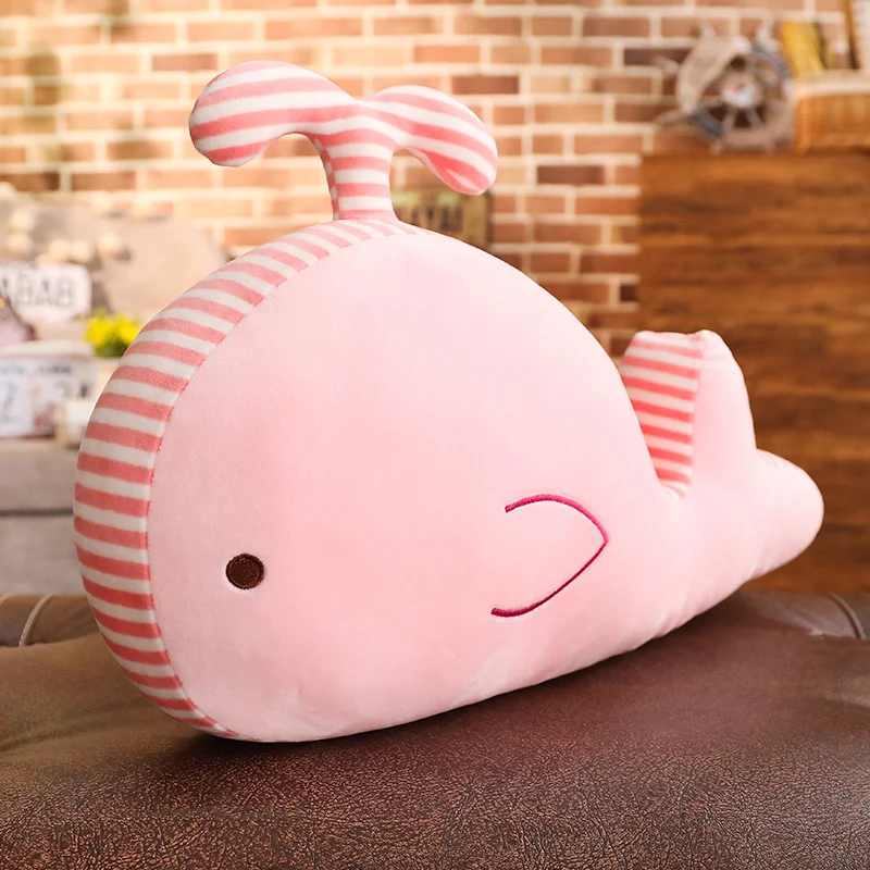 pink 1 шт., 50 см, мультяшная супер мягкая плюшевая игрушка, морские животные, большой голубой кит, мягкая игрушка, чучело, рыба, прекрасный детский подарок на день рождения - Цвет: pink