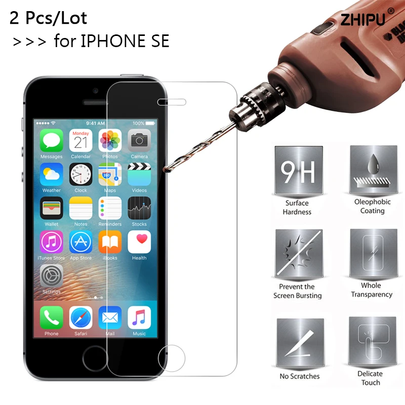 2 шт. 2.5D 0 26 мм 9H Премиум Закаленное стекло Защита экрана для Apple IPHONE 5 5S SE Защитная пленка SE|Защитные стёкла и