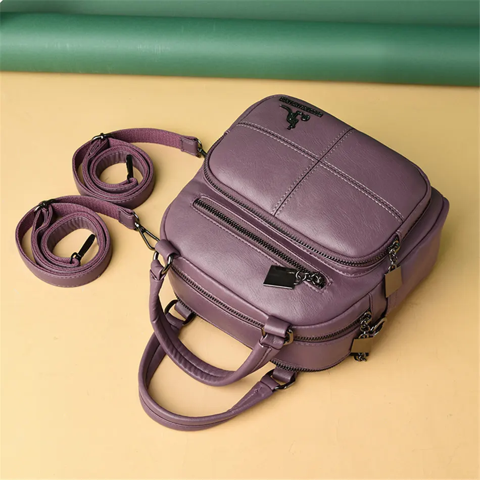 Высокое качество кожаный рюкзак для женщин, сумка-рюкзак, рюкзак Mochila Feminina Многофункциональный женские Наплечные рюкзаки, сумки для путешествий для девочек