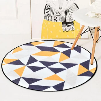 

European Geometric Round Carpet For Living Room Children Bedroom Rugs And Carpets Computer Chair Floor Mat Cloakroom Carpet