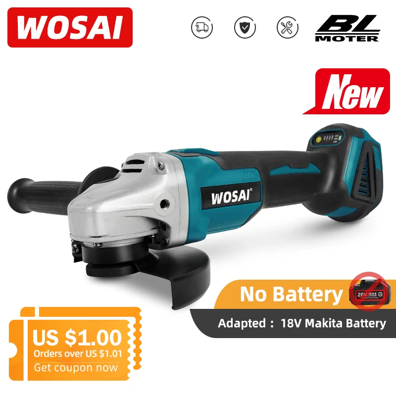 WOSAI MT Series 20 в 125 мм бесщеточный беспроводной угловой шлифовальный станок с