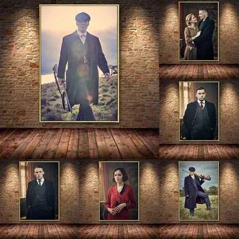 

British High Score Crime Drama Peaky Blinders Oil Painting On Canvas Posters And Prints Cuadros For Living Room