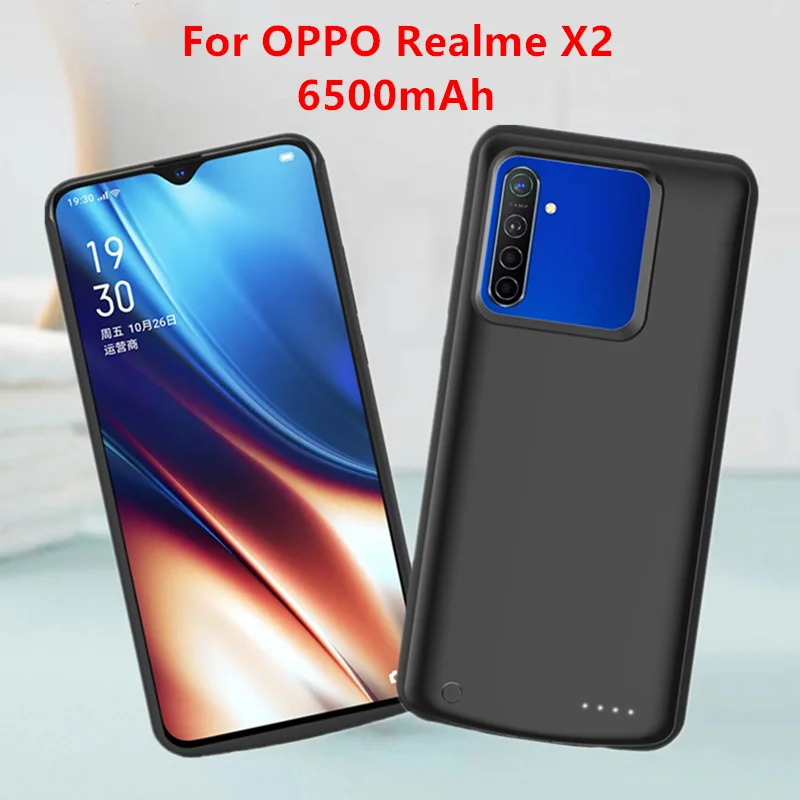 Чехол для аккумулятора s для OPPO Realme X2, Внешнее зарядное устройство, чехол для аккумулятора, 6500 мА/ч, портативный внешний аккумулятор, чехол для зарядки аккумулятора