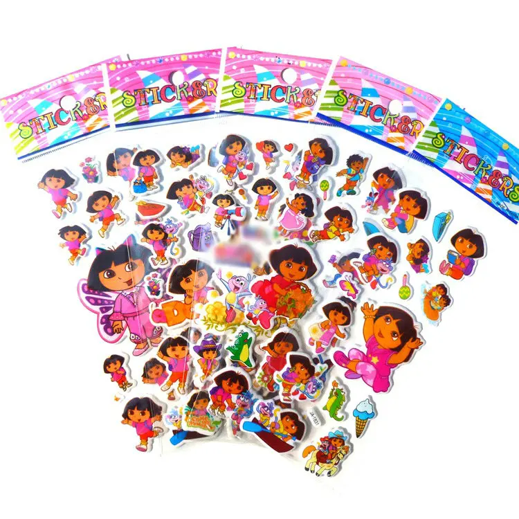 1200+ DIY 10 листов 3d объемные Пузырьковые наклейки мультяшная Принцесса Кошка животные водные игрушки для детей дети мальчик девочка день рождения - Цвет: 10pcs duol