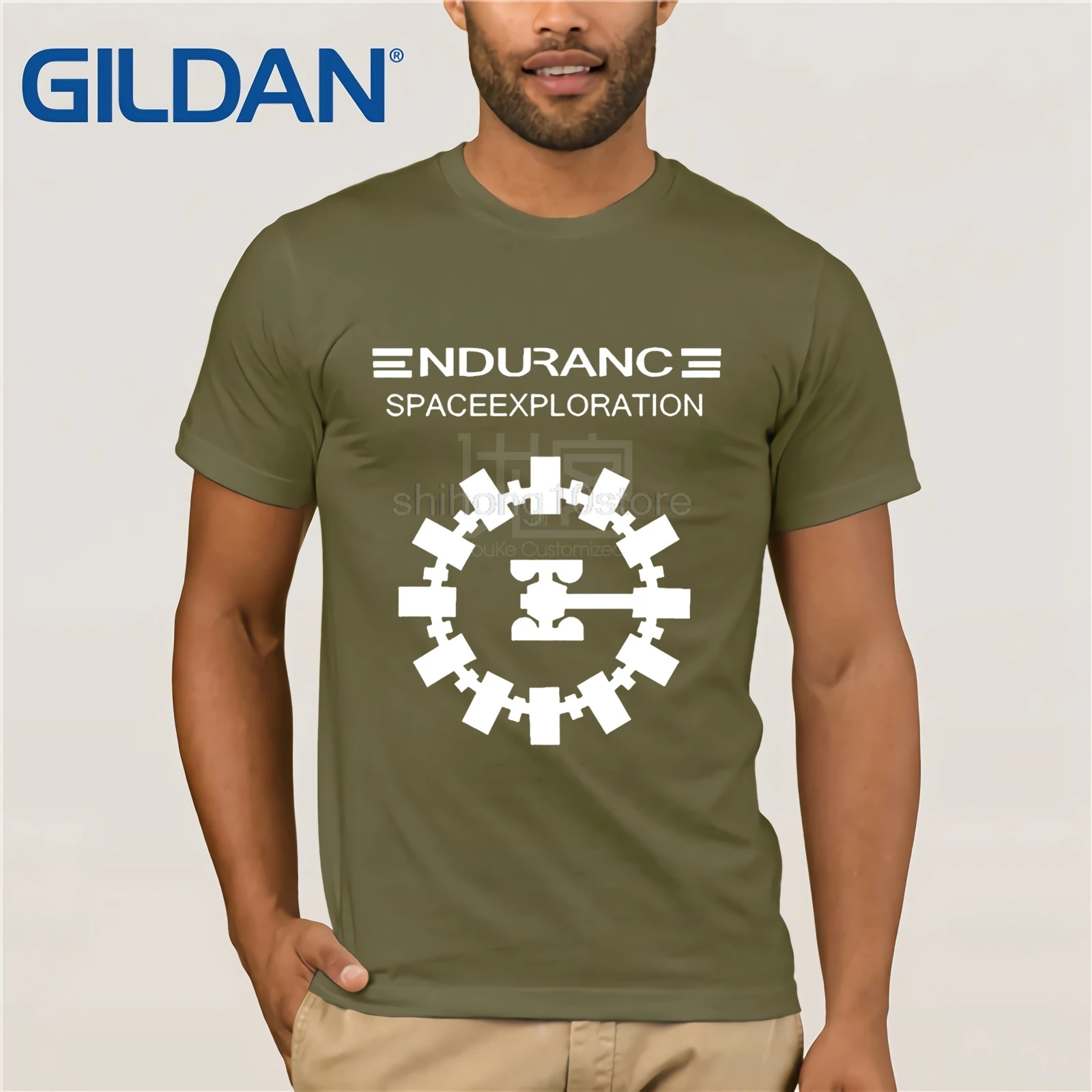 

Adventure Movie Interstellar Endurance Space Craft Christopher Nolan T shirts New Tees Men Cotton Custom T-shirts