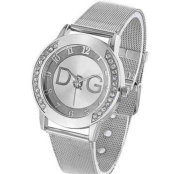 

Reloj Mujer New Luxury Brand DQG Women Watch Fashion Classic Rhinestone Quartz Watches Steel Mesh Band Ladies Wrist Watches