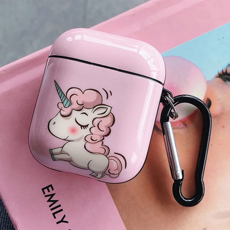 Симпатичные Единорог Мягкий силиконовый чехол наушники для Apple Airpods Bluetooth беспроводные наушники защитная кожная крышка коробка