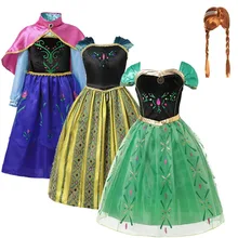 Платье Анны для девочек; детское платье принцессы; детское карнавальное платье; карнавальные костюмы для девочек-подростков; Вечерние платья на Хэллоуин