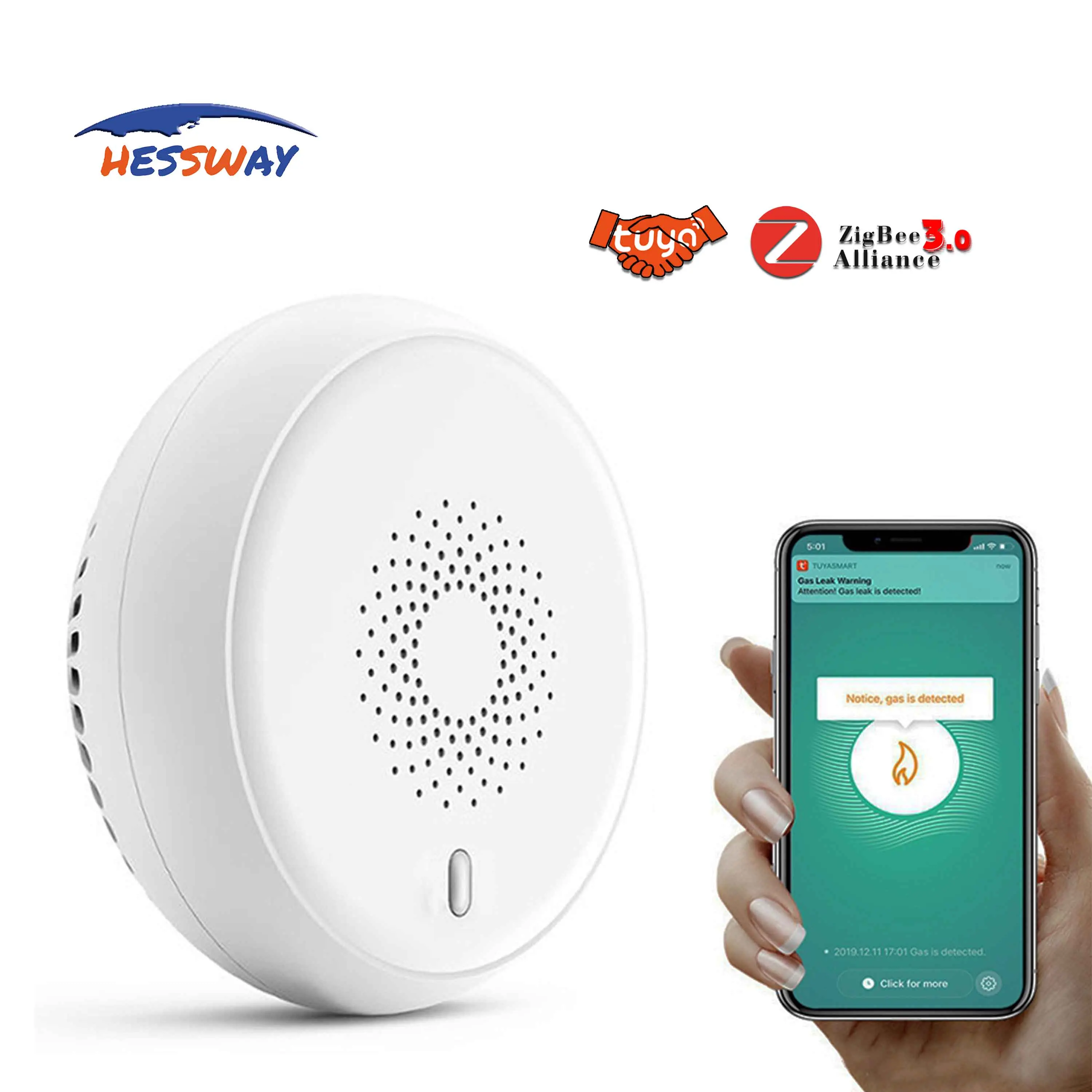 12V Zigbee GAS Detector Natural Leak Combustible gas Sensor for Home