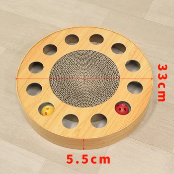 

Funny Pet Cat Scratch Board Cat Toy Corrugated Paper Cat Claw Board with Plastic Bell Ball Cat Supplies Cat Accessories NN50WJ
