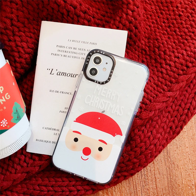 Для iphone 8 7 6S Plus одежда для сна из хлопка с рождественскими рисунками снеговика мобильный телефон чехол для iphone 11 11pro X XS max Прозрачная мягкая оболочка чехол для телефона