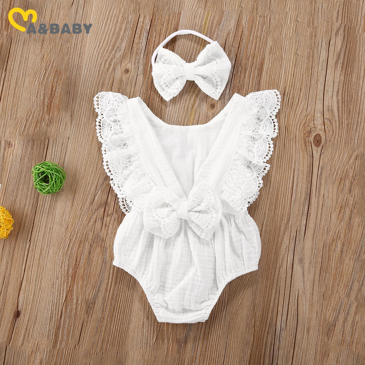 Детский комбинезон Ma &amp Baby мягкий кружевной с оборками для девочек 0-24 месяцев DD43 |