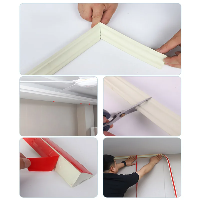 Decke Dekoration Streifen Wand Aufkleber Wasserdicht Antifouling Nbr  Selbst-Adhesive Top Ecke Linie Boden Nähte Decke Baseboard