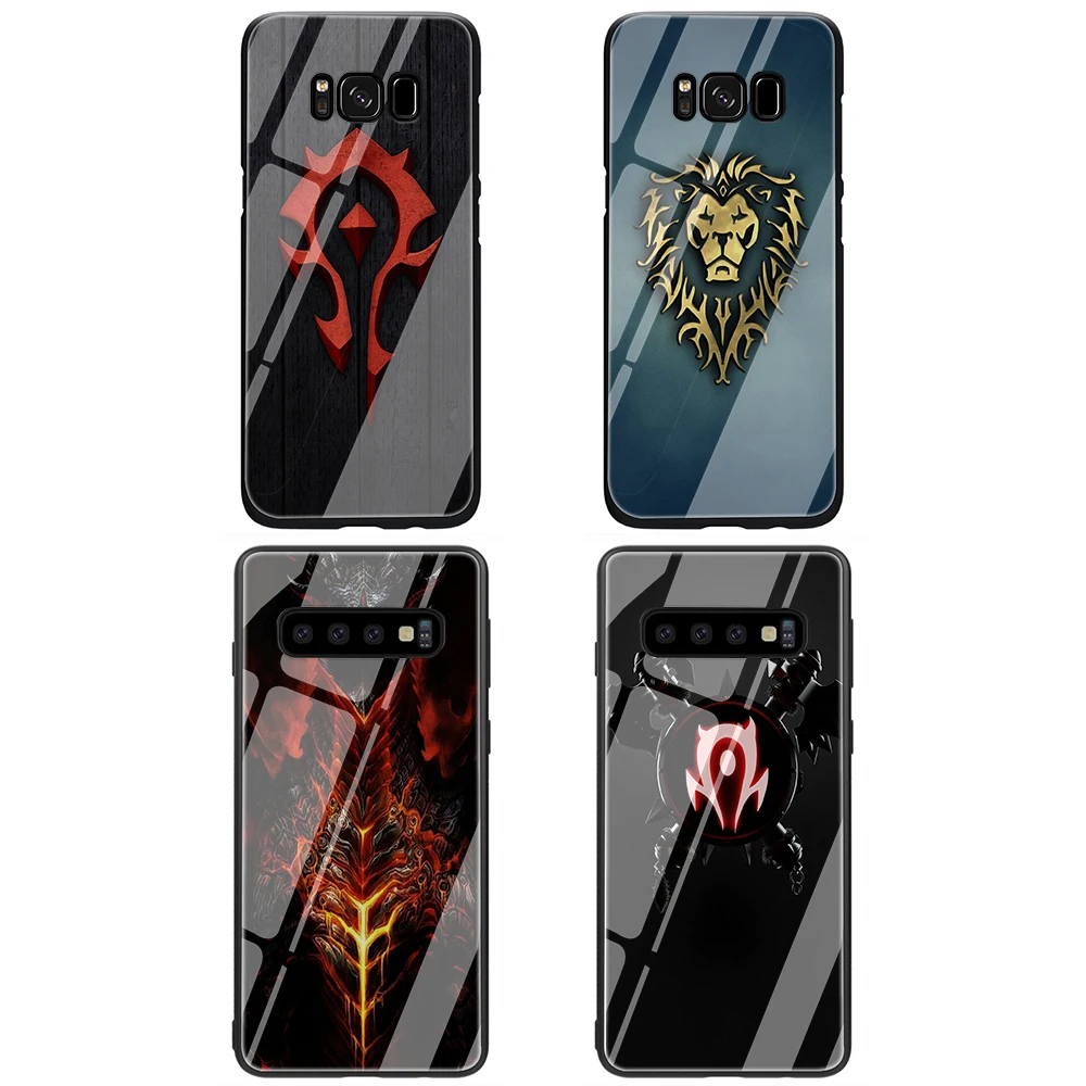 EWAU World of Warcraft закаленное Стекло чехол для телефона для samsung S7 край S8 S9 S10 Note 8, 9, 10, плюс A10 20 30 40 50 60 70