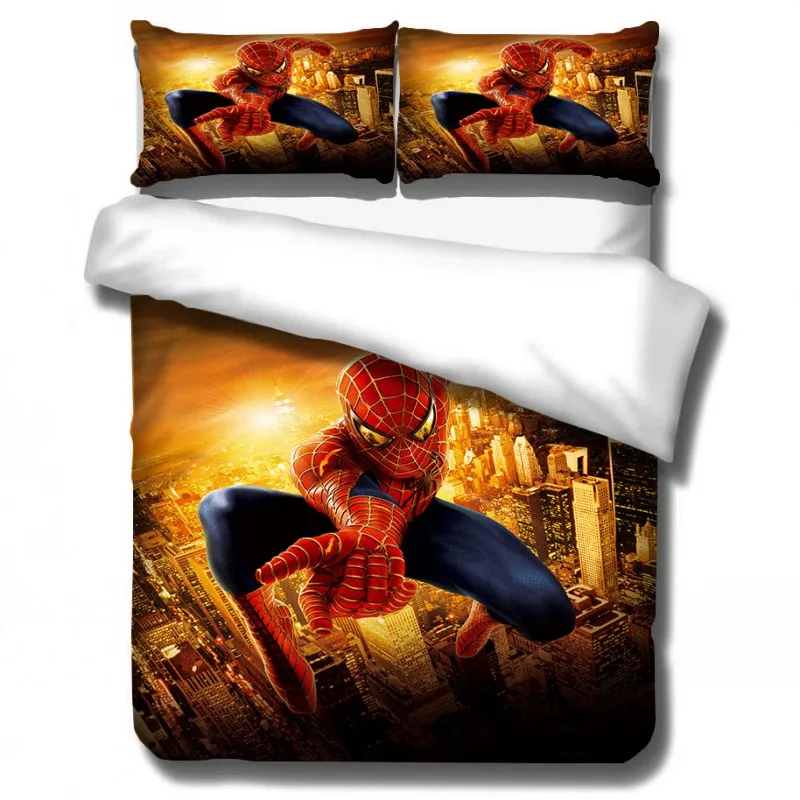 Spiderman 14 Комплекты постельного белья с героями мультфильма Дисней, Веном, человеком-пауком, для маленьких детей, мальчиков, подарки, пододеяльники, наволочки, одеяло, покрывало, постельное белье - Цвет: Spiderman 14