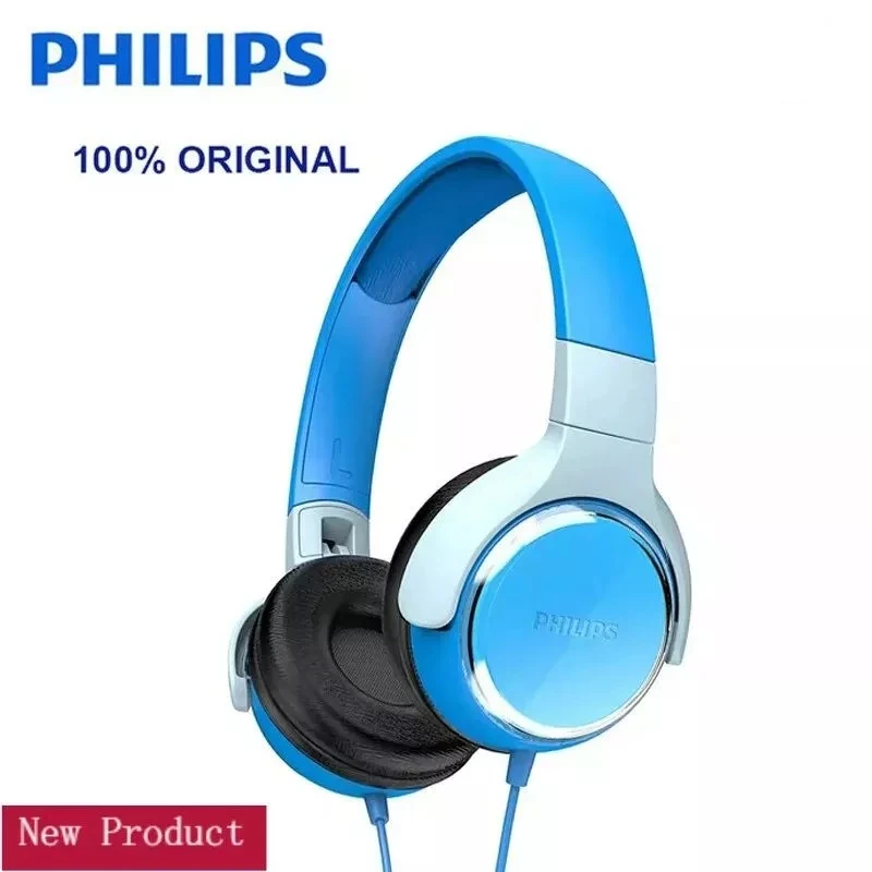 Blue Philips KH301 гарнитура для детей, обучение слуху, защита наушников, мода и комфорт для мужчин и женщин, студентов - Цвет: Blue