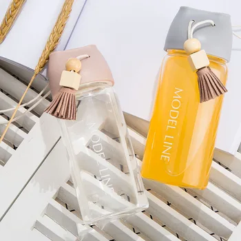 

Korean Glass Water Bottle Cute Portable Male And Female Students Cup Ativity Sports Bottle For Drinking Plastic Water W
