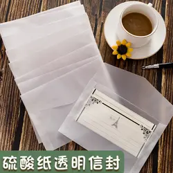Enveloppe en papier acide sulfurique mat translucide, matériel de compte à main ins girl, simple et mignon japonais, lettre d'amour 