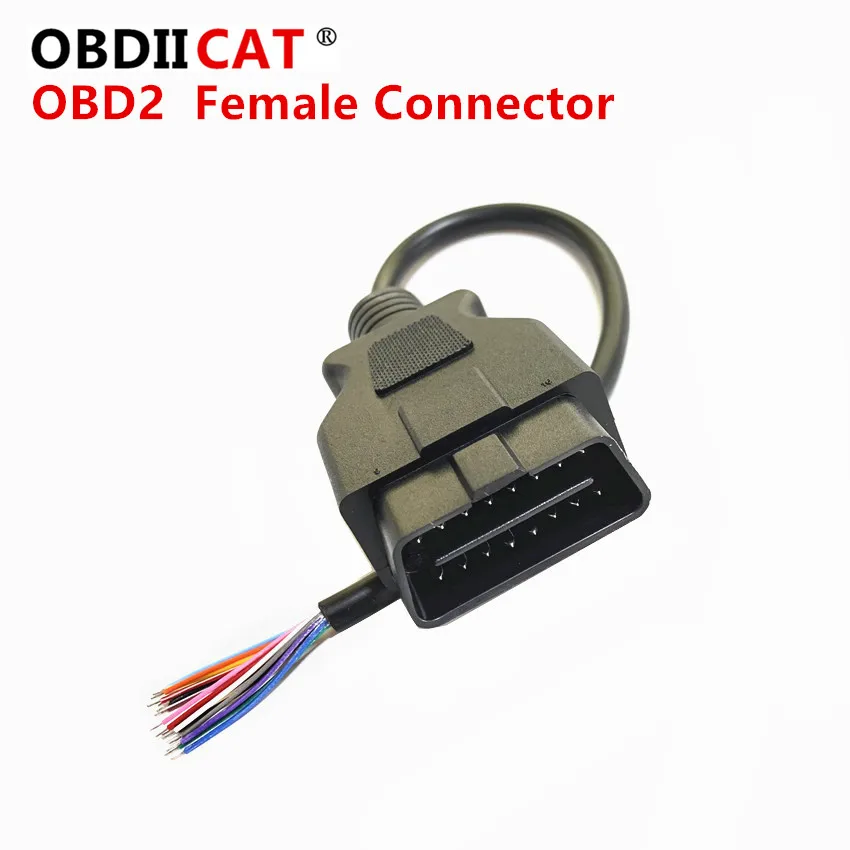 

10Pcs free shipping OBDII 16Pin Extension Opening Cable OBD2 Car Diagnostic Interface Connector Female Converter