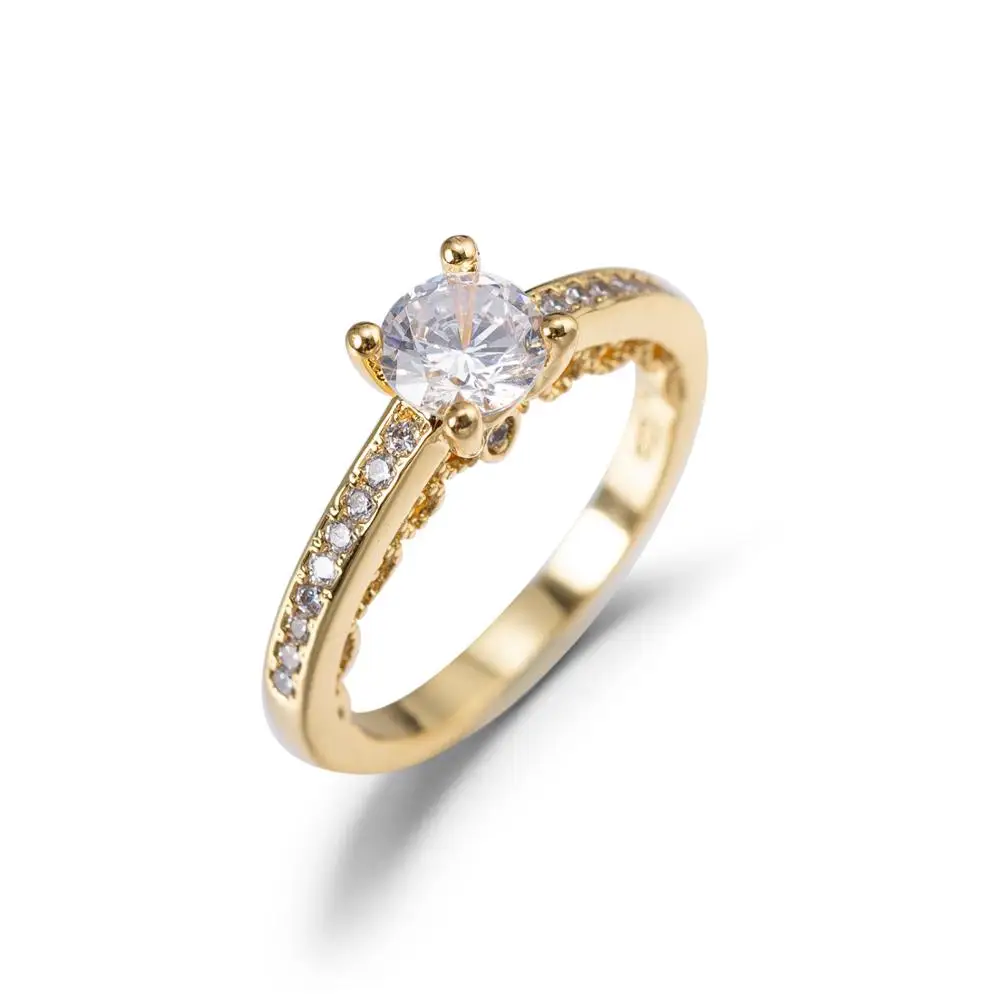 Шаблон кольца для женщин обручальное кольцо набор в дрель Золотой набор Циркон оптом много оптом ювелирные изделия DZ 4