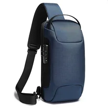 

2021 New Functional Exercise New Chest Bag Men's Waterproof Shoulder Bag Business Messenger Bag USB Anti-Theft