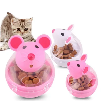 

Pet Feeder Toy Cat Mice Food Rolling Leakage Dispenser Bowl Playing Training Educational Toys For Cat Kitten Cats Toy 1PC