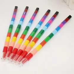 Nouveau 1 Ensemble Coloré 12 Couleurs Peinture À L'huile Stylo Cratons Empileur Stylo Dessin au Pastel Enfants Pour Enfants Cadeau Peinture Crayons D'art Cr Z4S3 