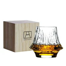Japan Fuji Mountain Onregelmatige Ouderwetse Whisky Glas Vulkanische Wijn Cup Kunstwerk Aanwezig Box Whisky Tumbler Brandy Borrel