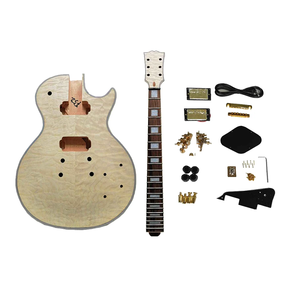 

Water Rippling Maple LP electric guitar material core body maple neck kit