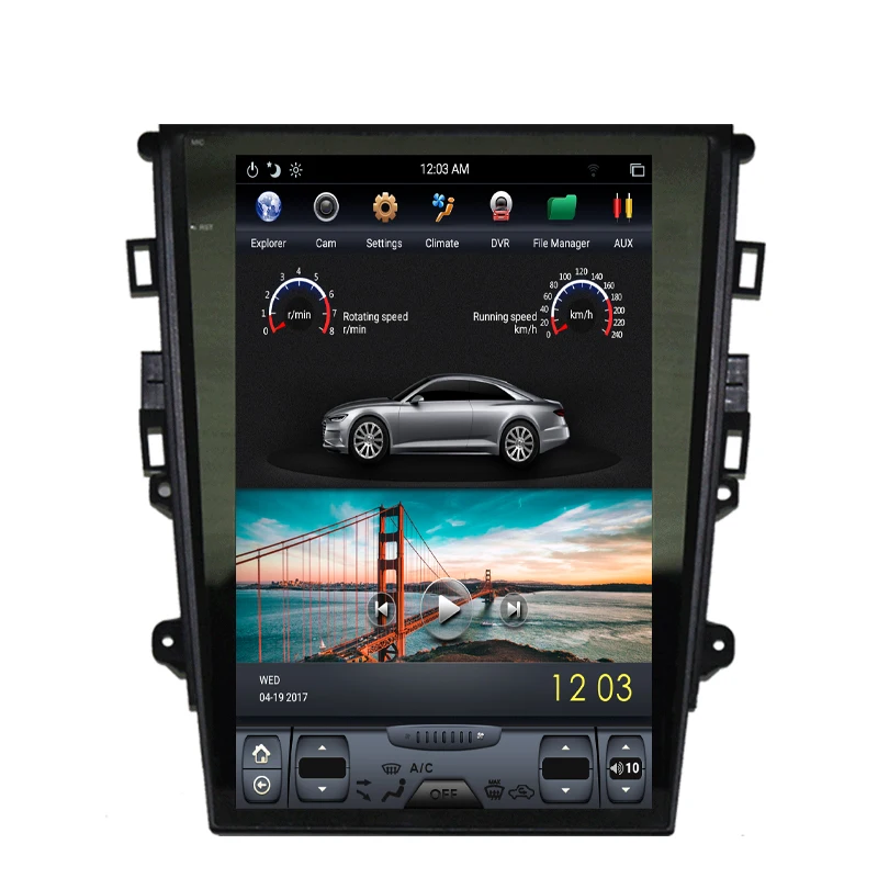 Flash Deal NAVITOPIA 12.1inch Vertical Screen Tesla Android 7.1 Car GPS Navigation for Ford Mondeo 2013-2017 Car DVD Multimedia Player 0