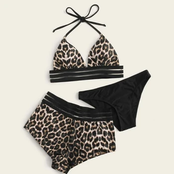 

Push Up Sexy Bikinis 2020 Mujer Plus Size Swimwear Women Leopard Swimsuit Female 3 Piece Bathing Suit Summer Biquini