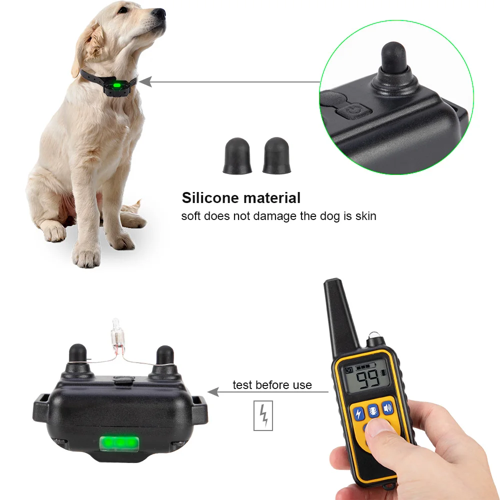 800m Electric Dog Training Collar Pet Remote Control Waterproof Rechargeable with LCD Display for All Size Shock Vibration Sound 800m Electric Dog Training Collar Pet Remote Control Waterproof Rechargeable with LCD Display for All Size Shock Vibration Sound