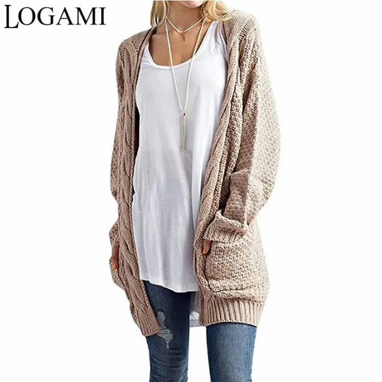 LOGAMI Long Cardigan Women Long Sleeve Knitted Sweater Cardigans Autumn Winter Womens Sweaters 2017 Jersey Mujer Invierno 1