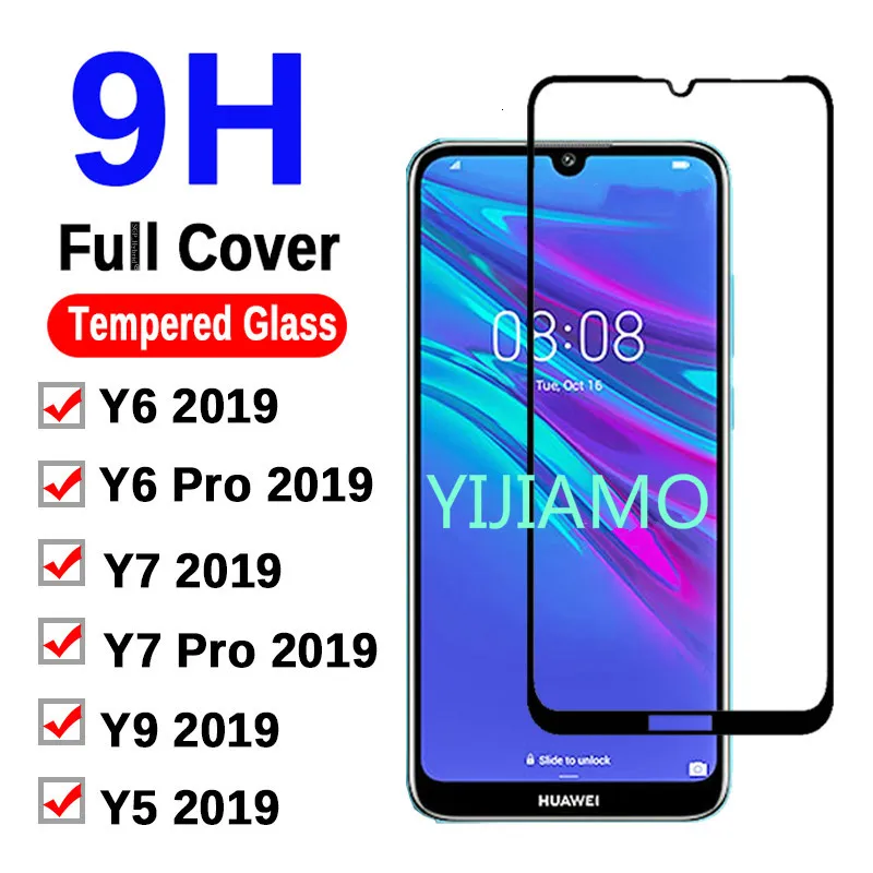 Защитное стекло 9H на Y6 2019 для Huawei Prime Y7 Pro Y5 Y9 Y 5 6 7 9 закаленное защитная пленка