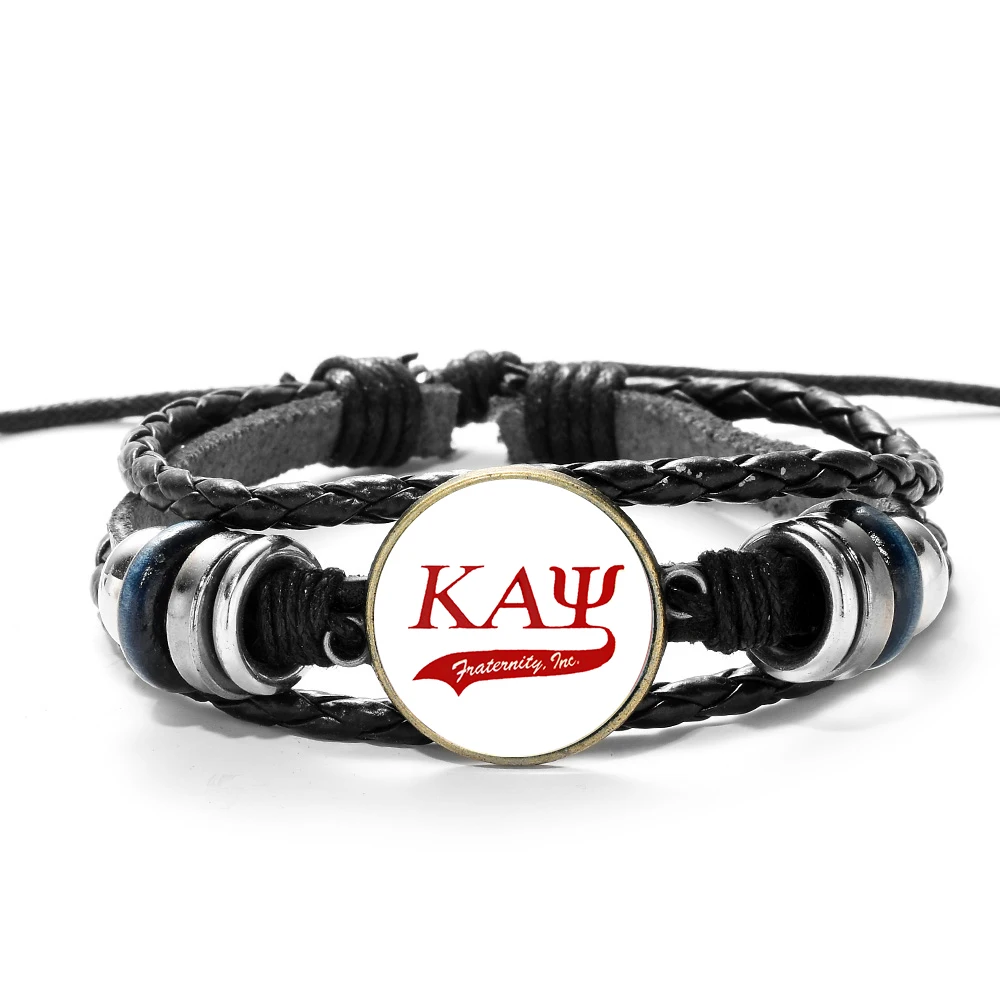 SIAN K Alpha Psi brothency браслет KAP Женский клуб греческий буквенный Шарм черный Регулируемый Браслет для выживания для Brother мужские ювелирные изделия